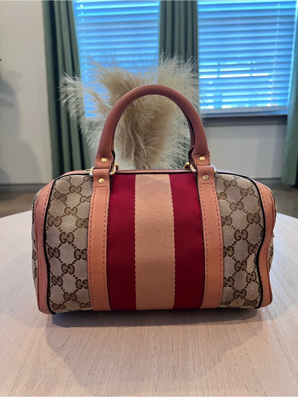 Gucci GG Canvas Boston Bag ❤️ Authenticated + Chain Strap + Dust Bag - Picture 2 of 16